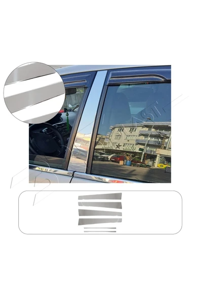BRSPLAST  Mitsubishi L200 Uyumlu Krom Kapı Direği 6 Parça Paslanmaz Çelik ürün görseli 1