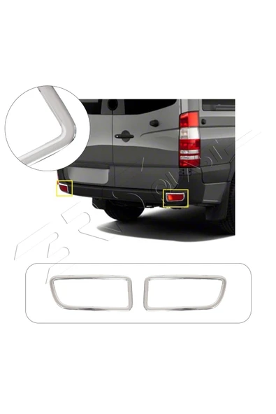 BRSPLAST  Mercedes Sprinter W906 Uyumlu Krom Reflektör Çerçevesi 2 Parça Paslanmaz Çelik ürün görseli 1