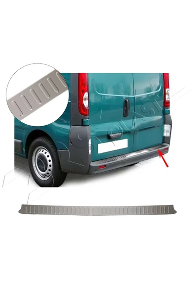 BRSPLAST  Opel Vivaro Uyumlu 2001 Ve Üzeri Krom Arka Tampon Üstü Koruma Paslanmaz Çelik Long ürün görseli 1