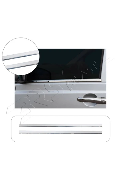 BRSPLAST  Mercedes Vito Uyumlu 2004-2010 Krom Cam Çıtası 2 Parça Paslanmaz Çelik ürün görseli 1