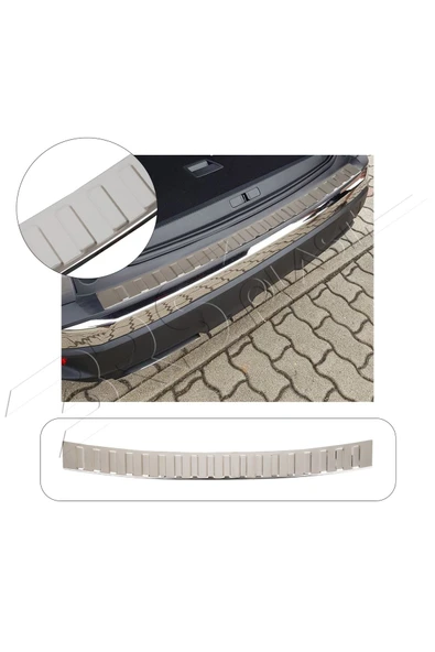 BRSPLAST  Volkswagen Touran 4 (Typ 5T) AB Uyumlu 2015 Ve Üzeri Krom Arka Tampon Üstü Koruma Paslanmaz Çelik ürün görseli 1