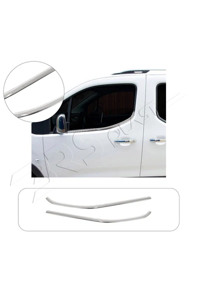 BRSPLAST  Citroen Berlingo Uyumlu 2019 Ve Üzeri Krom Cam Çıtası 2 Parça Paslanmaz Çelik ürün görseli 1