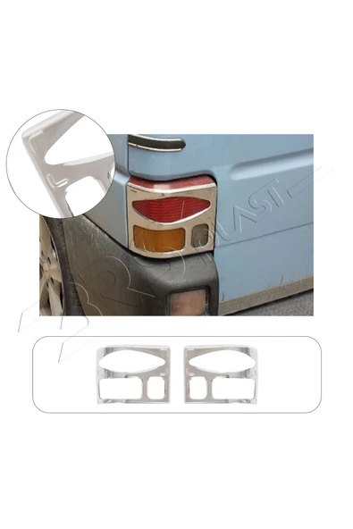BRSPLAST  Volkswagen Transporter T4 Uyumlu 1995-2003 Krom Stop Çerçevesi 2 Parça Paslanmaz Çelik ürün görseli 1