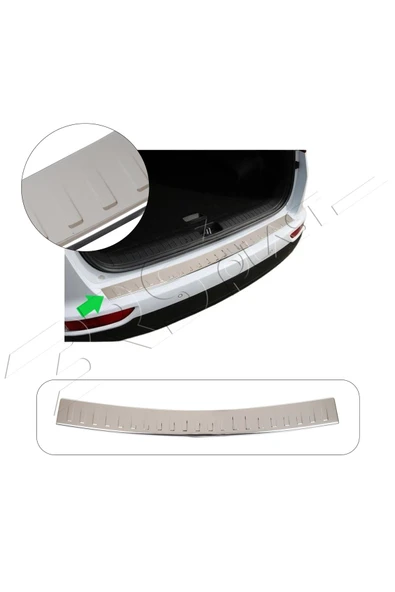 BRSPLAST  Dacia Duster Uyumlu 2010-2017 Krom Arka Tampon Üstü Koruma Paslanmaz Çelik ürün görseli 1
