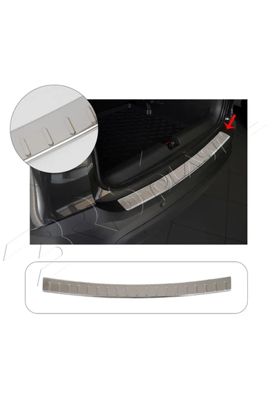 BRSPLAST  Opel Crosland Uyumlu 2019 Ve Üzeri Krom Arka Tampon Üstü Koruma Paslanmaz Çelik ürün görseli 1