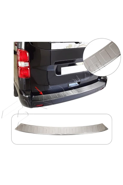BRSPLAST  Toyota Proace Verso Uyumlu 2016 Ve Üzeri Uzun Model Krom Arka Tampon Üstü Koruma Paslanmaz Çelik ürün görseli 1