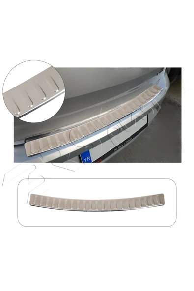 BRSPLAST  Volkswagen Polo V Uyumlu 2014-2017 Krom Arka Tampon Üstü Koruma Paslanmaz Çelik ürün görseli 1
