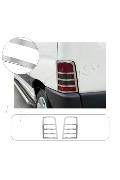 BRSPLAST  Peugeot Partner Uyumlu 1998-2008 Krom Stop Çerçevesi 2 Parça Paslanmaz Çelik ürün görseli 1