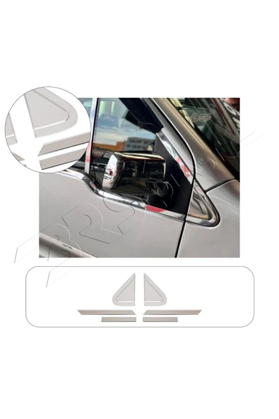 BRSPLAST  Ford Connect Uyumlu 2002 ve Üzeri Krom Ayna Üçgeni 6 Parça Paslanmaz Çelik ürün görseli 1
