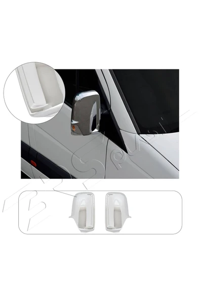 BRSPLAST  Mercedes Sprinter W906 Uyumlu 2006-2018 Ayna Kapağı 2 Parça Abs Krom Kaplama ürün görseli 1