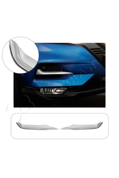 BRSPLAST  Nissan Qashqai Uyumlu 2017-2021 Krom Sis Far Çıtası 2 Parça Paslanmaz Çelik ürün görseli 1