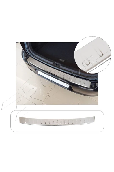 BRSPLAST  Volkswagen Golf Sportsvan Uyumlu 2012-2019 Krom Arka Tampon Üstü Koruma Paslanmaz Çelik ürün görseli 1