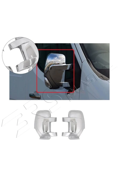 BRSPLAST  Opel Movano Uyumlu 2013 Ve Üzeri Ayna Kapağı 2 Parça Abs Krom Kaplama ürün görseli 1
