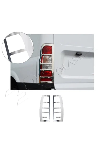 BRSPLAST  Ford Transit Uyumlu 2003-2014 Krom Stop Çerçevesi 2 Parça Paslanmaz Çelik ürün görseli 1