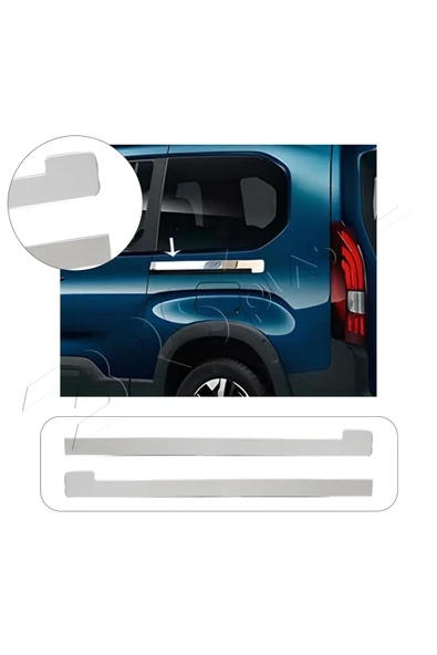 BRSPLAST  Opel Combo E Uyumlu 2012-2023 Krom Sürgü Çıtası 2 Parça Paslanmaz Çelik ürün görseli 1