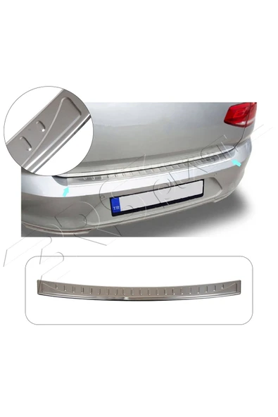 BRSPLAST  Volkswagen Passat B8 SD Uyumlu 2015 Ve Üzeri Krom Arka Tampon Üstü Koruma Paslanmaz Çelik ürün görseli 1