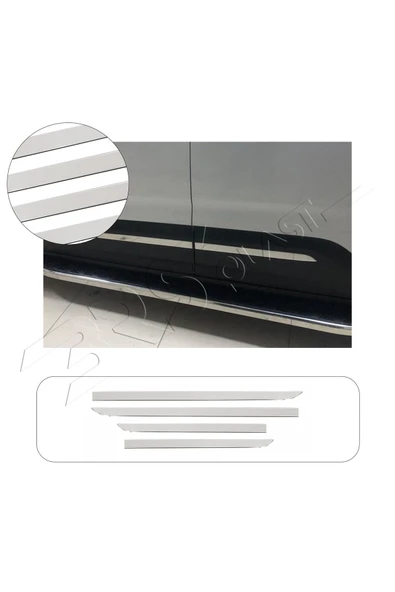BRSPLAST  Peugeot Rifter Uyumlu 2019 Ve Üzeri Krom Yan Kapı Çıtası 4 Parça Paslanmaz Çelik ürün görseli 1