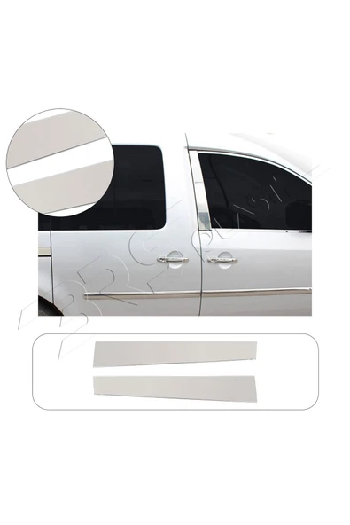 BRSPLAST  Volkswagen Caddy Uyumlu 2003 ve Üzeri Krom Kapı Direği 2 Parça Paslanmaz Çelik ürün görseli 1