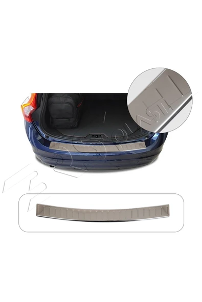BRSPLAST  Volvo V60 Uyumlu 2010 Ve Üzeri Krom Arka Tampon Üstü Koruma Paslanmaz Çelik ürün görseli 1