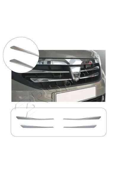 BRSPLAST  Dacia Lodgy Uyumlu 2012 Ve Üzeri Ön Panjur 4 Parça Paslanmaz Çelik ürün görseli 1