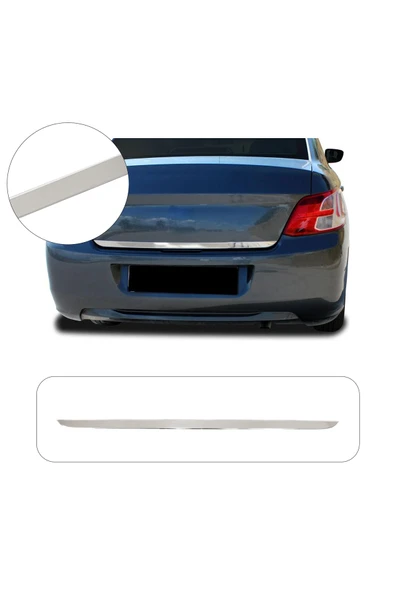 BRSPLAST  Peugeot 301 Uyumlu 2012 ve üzeri Krom Bagaj Alt Çıtası Paslanmaz Çelik ürün görseli 1