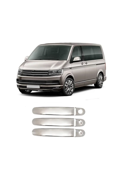 BRSPLAST  Volkswagen T6 Multivan Uyumlu 2015-2023 Krom Kapı Kolu 3 Kapı Paslanmaz Çelik ürün görseli 1