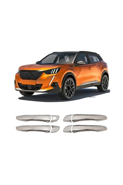 BRSPLAST  Peugeot 2008 Uyumlu 2020 Ve Üzeri Krom Kapı Kolu 4 Kapı Paslanmaz Çelik ürün görseli 1