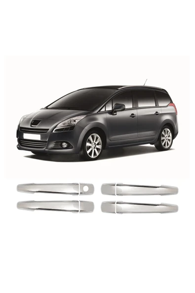 BRSPLAST  Peugeot 5008 Uyumlu 2010-2016 Krom Kapı Kolu 4 Kapı Paslanmaz Çelik ürün görseli 1