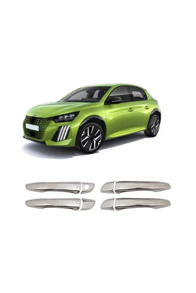 BRSPLAST  Peugeot 208 Uyumlu 2020 Ve Üzeri Krom Kapı Kolu 4 Kapı Paslanmaz Çelik ürün görseli 1