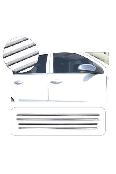 BRSPLAST  Opel Astra H HB Uyumlu 2004-2009 Krom Cam Çıtası 4 Parça Paslanmaz Çelik ürün görseli 1