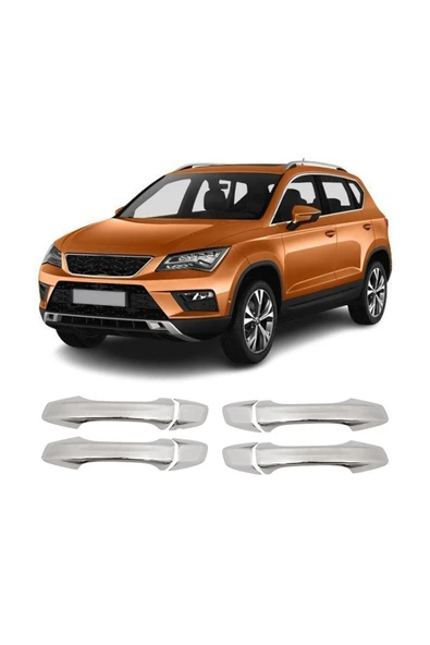 BRSPLAST  Seat Ateca Uyumlu 2016 Ve Üzeri Krom Kapı Kolu 4 Kapı Paslanmaz Çelik ürün görseli 1