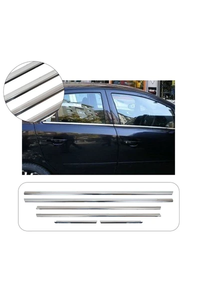 BRSPLAST  Opel Corsa D Uyumlu 2007-2015 Krom Cam Çıtası 6 Parça Paslanmaz Çelik ürün görseli 1