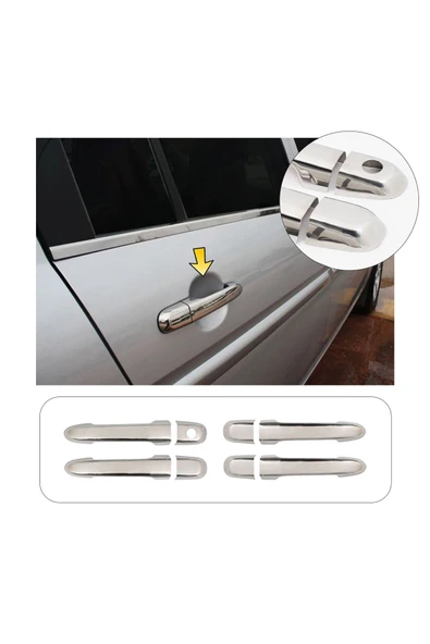 BRSPLAST  Hyundai Accent Era Uyumlu 2006 Ve Üzeri Krom Kapı Kolu 4 Kapı Paslanmaz Çelik ürün görseli 1