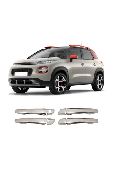BRSPLAST  Citroen C3 Aircross Uyumlu 2017 Ve Üzeri Krom Kapı Kolu 4 Kapı Paslanmaz Çelik ürün görseli 1