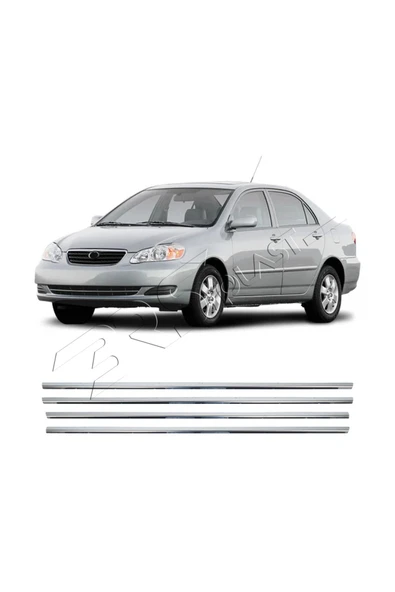 BRSPLAST  Toyota Corolla Uyumlu 2007-2013 Krom Cam Çıtası 4 Parça Paslanmaz Çelik ürün görseli 1