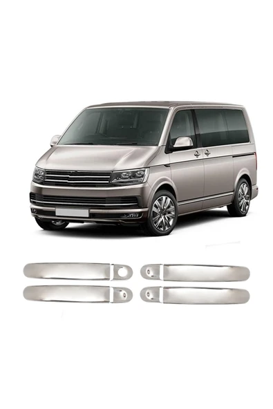 BRSPLAST  Volkswagen T6 Caravella Uyumlu 2015-2023 Krom Kapı Kolu 4 Kapı Paslanmaz Çelik ürün görseli 1