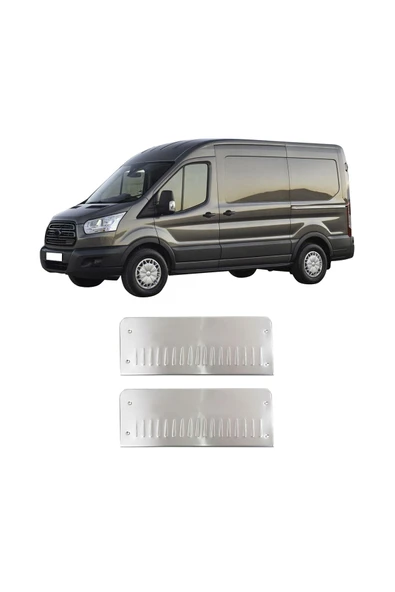 BRSPLAST  Ford Transit Uyumlu 2014 Ve Üzeri Krom Geniş Kapı Eşiği (Yazısız) 2 Parça Paslanmaz Çelik ürün görseli 1