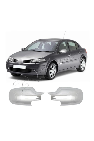 BRSPLAST  Renault Megane 2 Uyumlu 2004-2010 Ayna Kapağı 2 Parça Abs Krom Kaplama ürün görseli 1