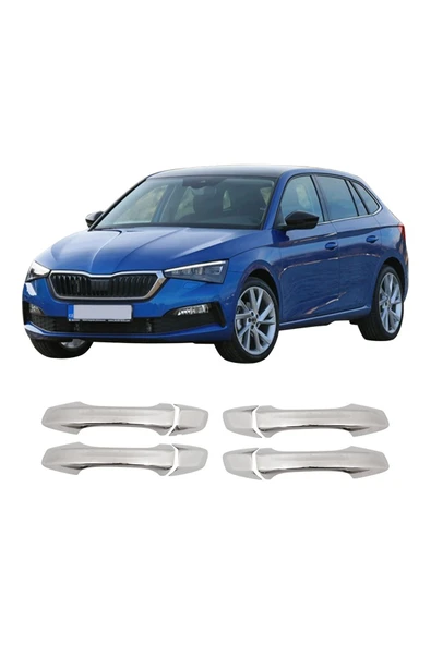 BRSPLAST  Skoda Scala Uyumlu 2020 Ve Üzeri Krom Kapı Kolu 4 Kapı Deliksiz Paslanmaz Çelik ürün görseli 1
