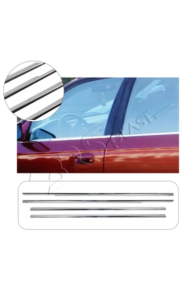 BRSPLAST  Honda Civic Uyumlu 2002-2006 Krom Cam Çıtası 4 Parça Paslanmaz Çelik ürün görseli 1