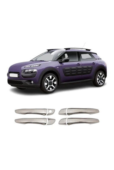 BRSPLAST  Citroen C4 Cactus Uyumlu 2016 Ve Üzeri Krom Kapı Kolu 4 Kapı Paslanmaz Çelik ürün görseli 1