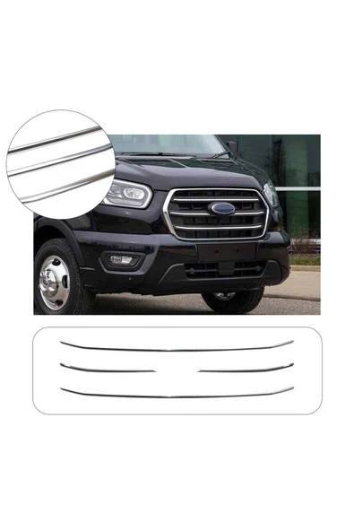 BRSPLAST  Ford Transit Uyumlu 2019 Ve Üzeri Krom Ön Panjur 4 Parça Paslanmaz Çelik ürün görseli 1