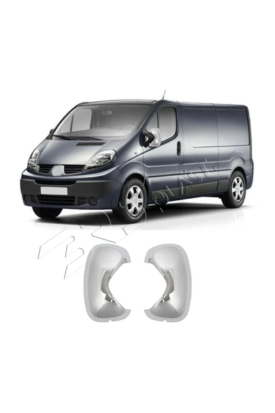 BRSPLAST  Renault Trafic Uyumlu 2001-2014 Ayna Kapağı 2 Parça Abs Krom Kaplama ürün görseli 1