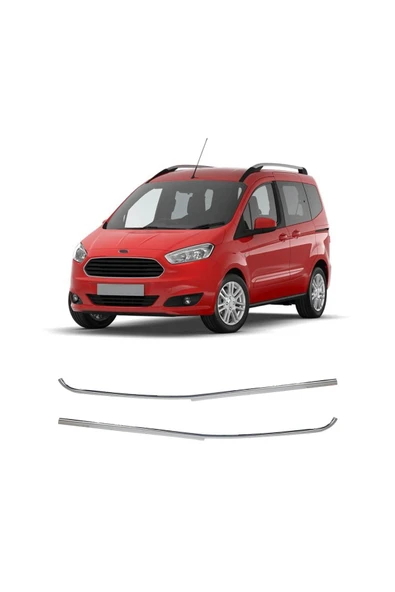 BRSPLAST  Ford Courier Uyumlu 2014 Ve Üzeri Krom Cam Çıtası 2 Parça Paslanmaz Çelik ürün görseli 1