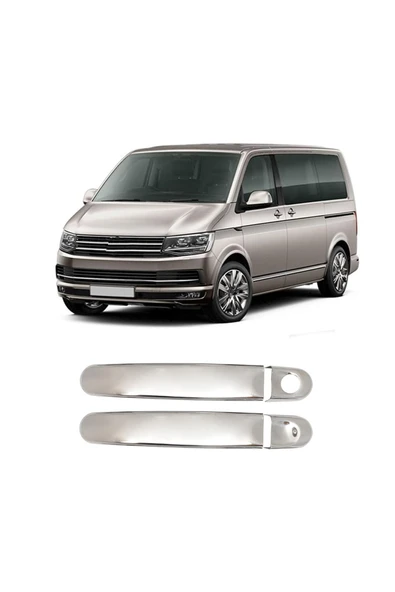 BRSPLAST  Volkswagen T6 Caravella Uyumlu 2015-2023 Krom Kapı Kolu 2 Kapı Paslanmaz Çelik ürün görseli 1