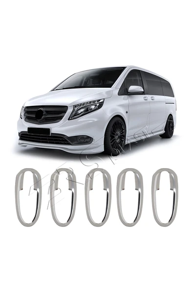 BRSPLAST  Mercedes Vito W447 Uyumlu Krom Kapı Kolu Tası 5 Parça Paslanmaz Çelik ürün görseli 1