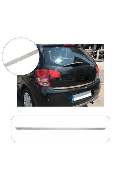 BRSPLAST  Citroen C3 Uyumlu 2009 ve üzeri Krom Bagaj Alt Çıtası Paslanmaz Çelik ürün görseli 1