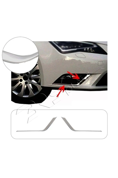 BRSPLAST  Seat Leon Uyumlu 2012-2020 Krom Sis Çerçevesi 2 Parça Paslanmaz Çelik ürün görseli 1
