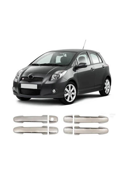 BRSPLAST  Toyota Yaris Uyumlu 2006-2012 Krom Kapı Kolu 4 Kapı Paslanmaz Çelik ürün görseli 1