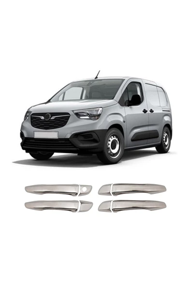 BRSPLAST  Opel Combo E Uyumlu 2019 Ve Üzeri Krom Kapı Kolu 4 Kapı Paslanmaz Çelik ürün görseli 1